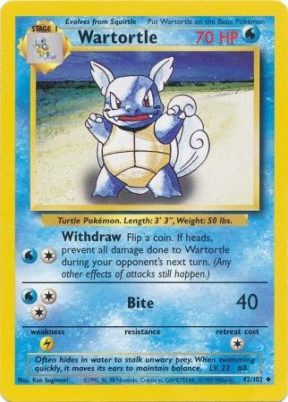 Wartortle (42/102) [Base Set Unlimited] | Shuffle n Cut Hobbies & Games