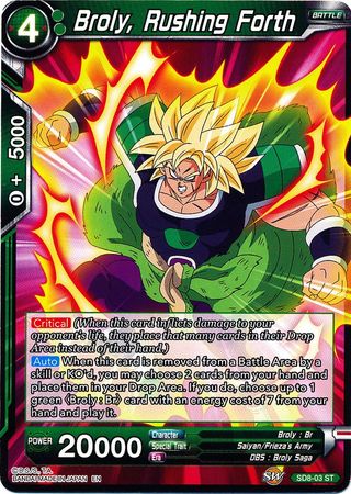 Broly, Rushing Forth (Starter Deck - Rising Broly) [SD8-03] | Shuffle n Cut Hobbies & Games