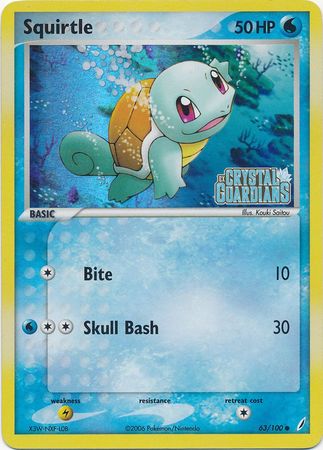 Squirtle (63/100) (Stamped) [EX: Crystal Guardians] | Shuffle n Cut Hobbies & Games