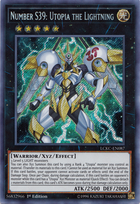 Number S39: Utopia the Lightning [LCKC-EN087] Secret Rare | Shuffle n Cut Hobbies & Games