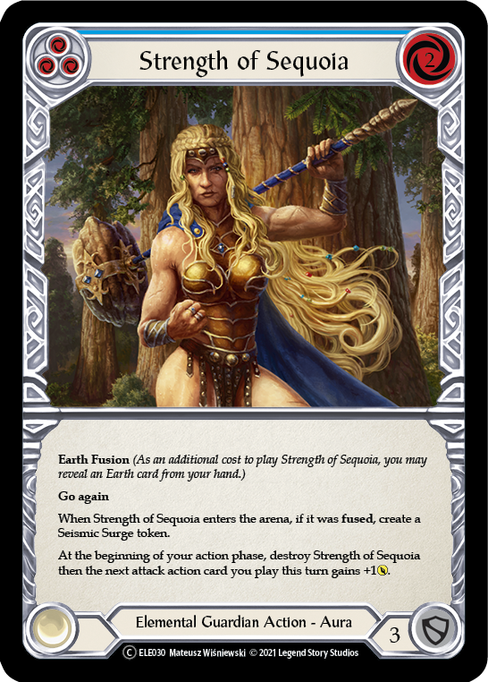 Strength of Sequoia (Blue) [U-ELE030] Unlimited Rainbow Foil | Shuffle n Cut Hobbies & Games