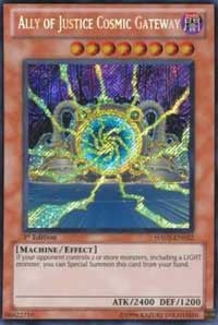 Ally of Justice Cosmic Gateway [HA02-EN022] Secret Rare | Shuffle n Cut Hobbies & Games