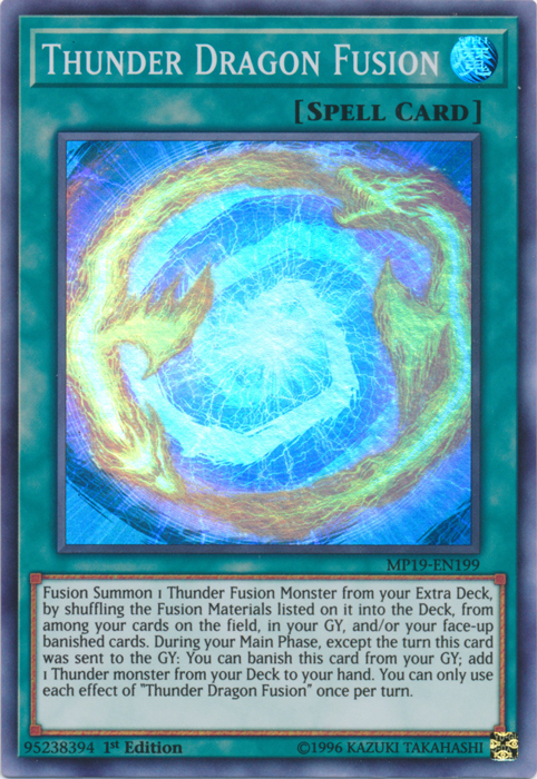 Thunder Dragon Fusion [MP19-EN199] Super Rare | Shuffle n Cut Hobbies & Games