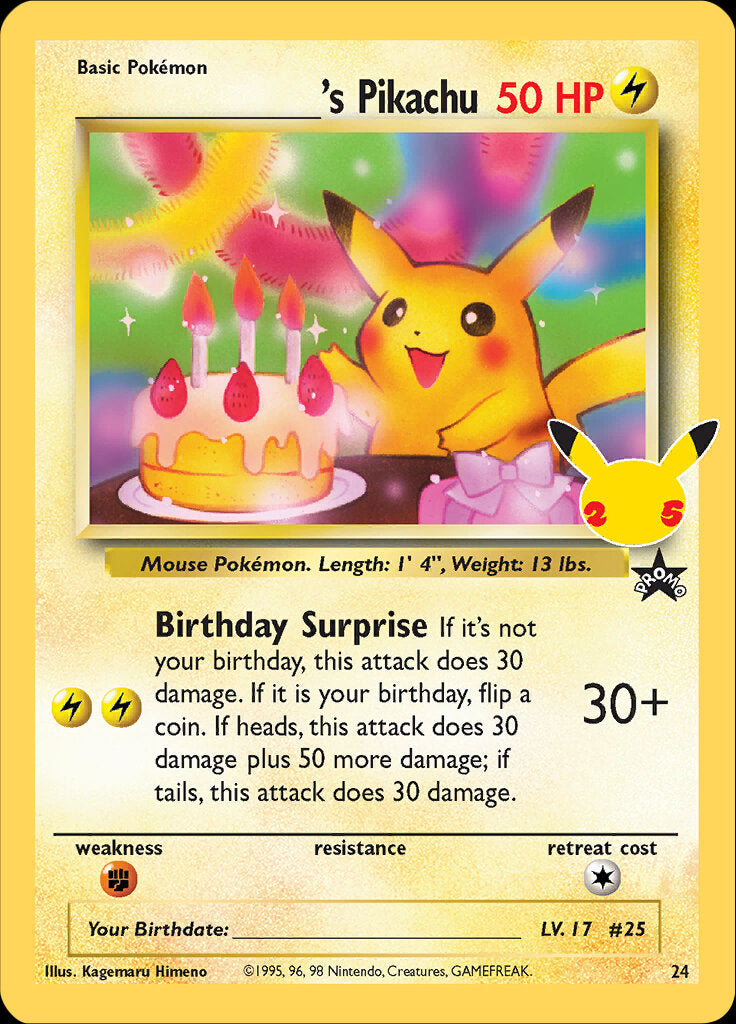 _____'s Pikachu (24) [Celebrations: 25th Anniversary - Classic Collection] | Shuffle n Cut Hobbies & Games