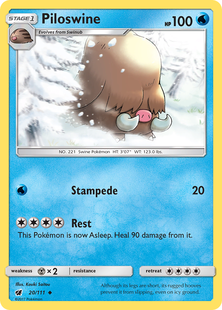 Piloswine (20/111) [Sun & Moon: Crimson Invasion] | Shuffle n Cut Hobbies & Games