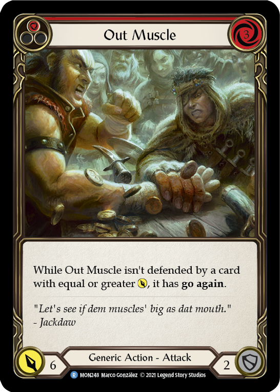 Out Muscle (Red) (Rainbow Foil) [MON248-RF] 1st Edition Rainbow Foil | Shuffle n Cut Hobbies & Games