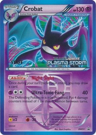 Crobat Team Plasma (BW51) (Staff Prerelease Promo) [Black & White: Black Star Promos] | Shuffle n Cut Hobbies & Games