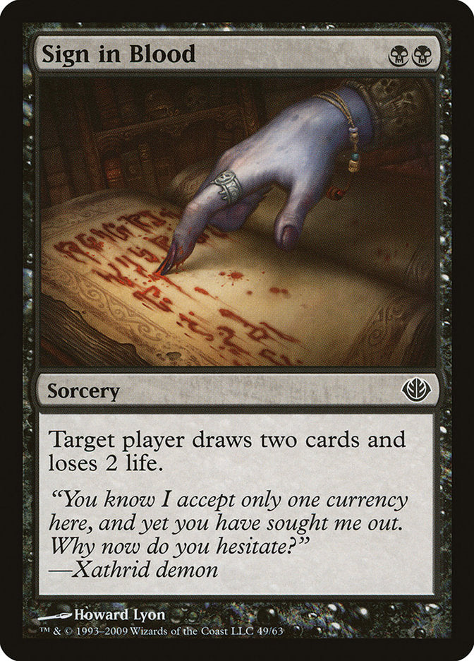 Sign in Blood [Duel Decks: Garruk vs. Liliana] | Shuffle n Cut Hobbies & Games