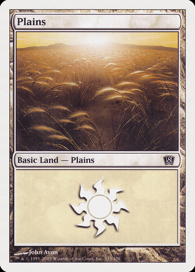 Plains (333) [Eighth Edition] | Shuffle n Cut Hobbies & Games