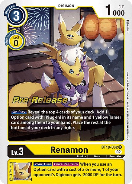 Renamon [BT10-032] [Xros Encounter Pre-Release Cards] | Shuffle n Cut Hobbies & Games