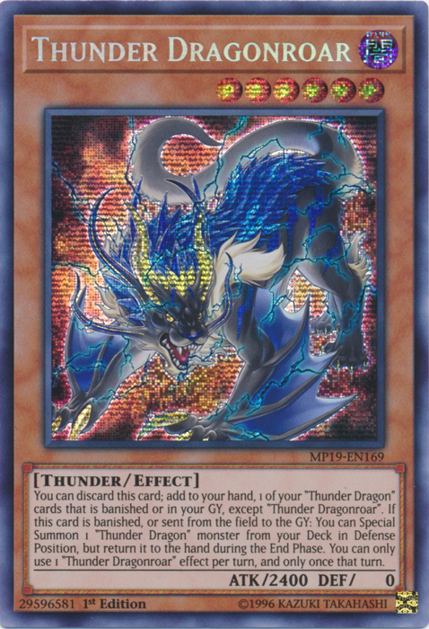 Thunder Dragonroar [MP19-EN169] Prismatic Secret Rare | Shuffle n Cut Hobbies & Games