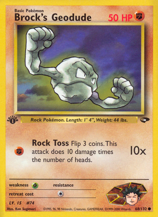 Brock's Geodude (68/132) [Gym Challenge 1st Edition] | Shuffle n Cut Hobbies & Games