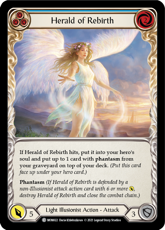 Herald of Rebirth (Blue) [MON022] 1st Edition Normal | Shuffle n Cut Hobbies & Games