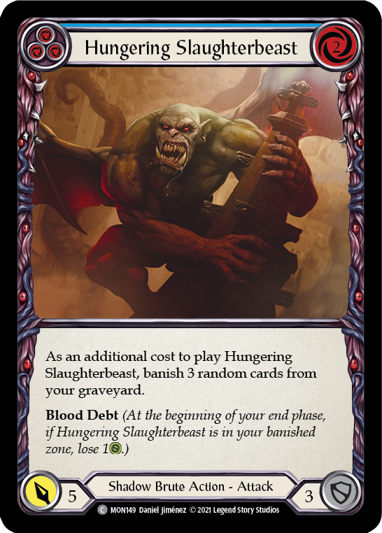 Hungering Slaughterbeast (Blue) [MON149] 1st Edition Normal | Shuffle n Cut Hobbies & Games