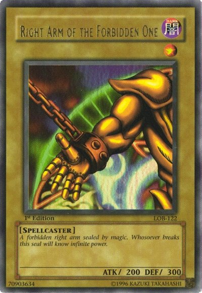 Right Arm of the Forbidden One [LOB-122] Ultra Rare | Shuffle n Cut Hobbies & Games