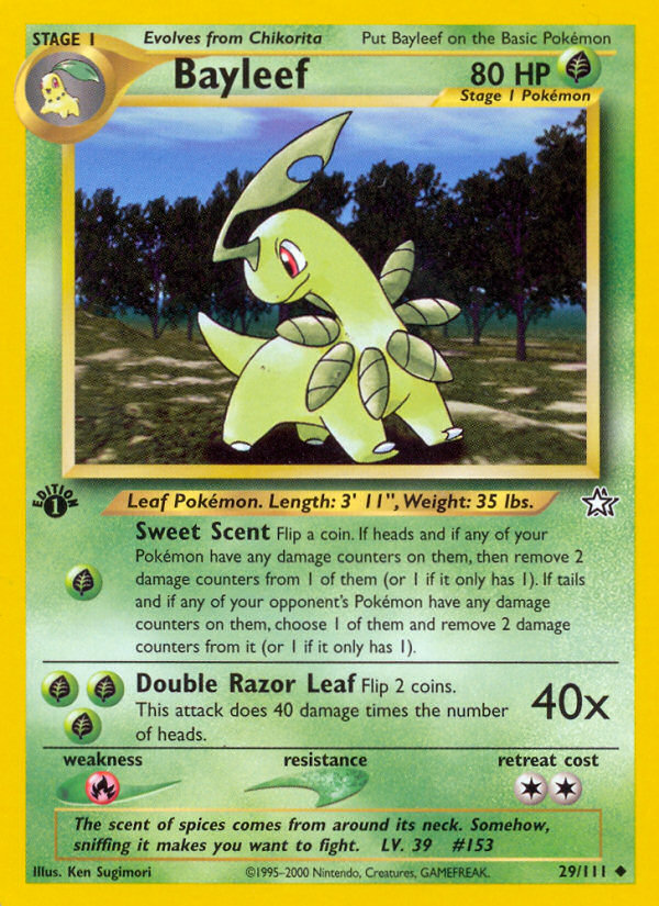 Bayleef (29/111) [Neo Genesis 1st Edition] | Shuffle n Cut Hobbies & Games