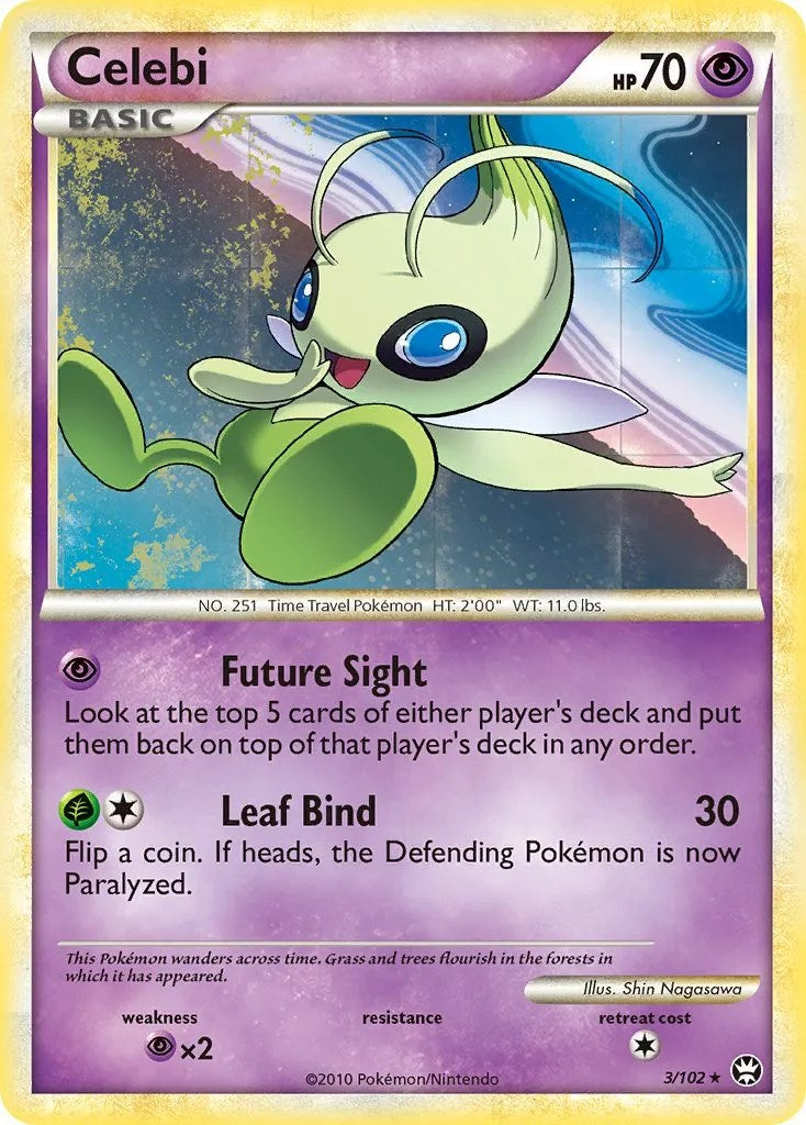 Celebi (3/102) (Movie Exclusive) [HeartGold & SoulSilver: Triumphant] | Shuffle n Cut Hobbies & Games