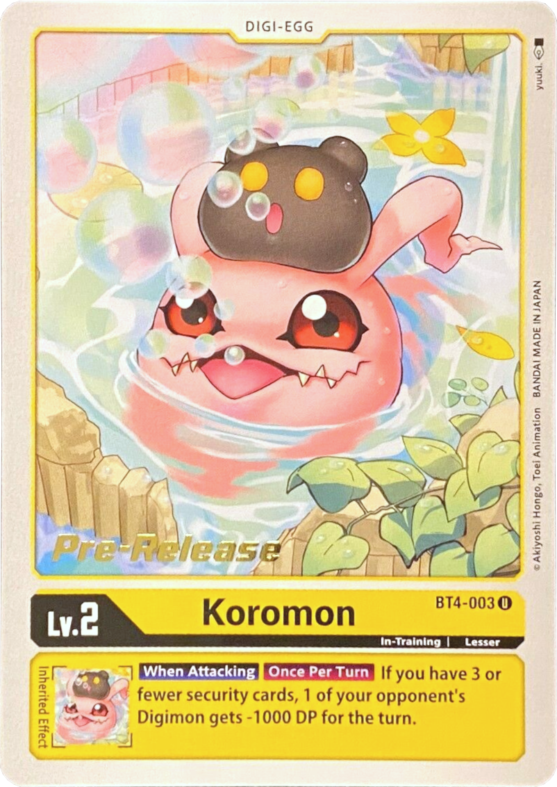 Koromon [BT4-003] [Great Legend Pre-Release Promos] | Shuffle n Cut Hobbies & Games