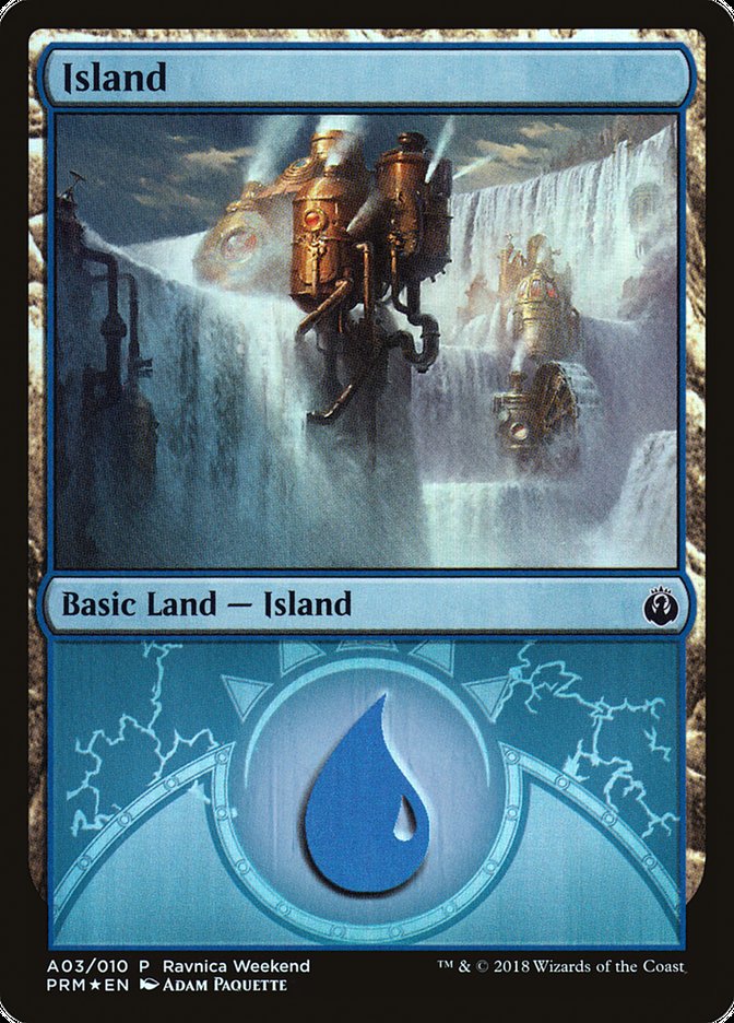 Island (A03) [Ravnica Allegiance Ravnica Weekend] | Shuffle n Cut Hobbies & Games