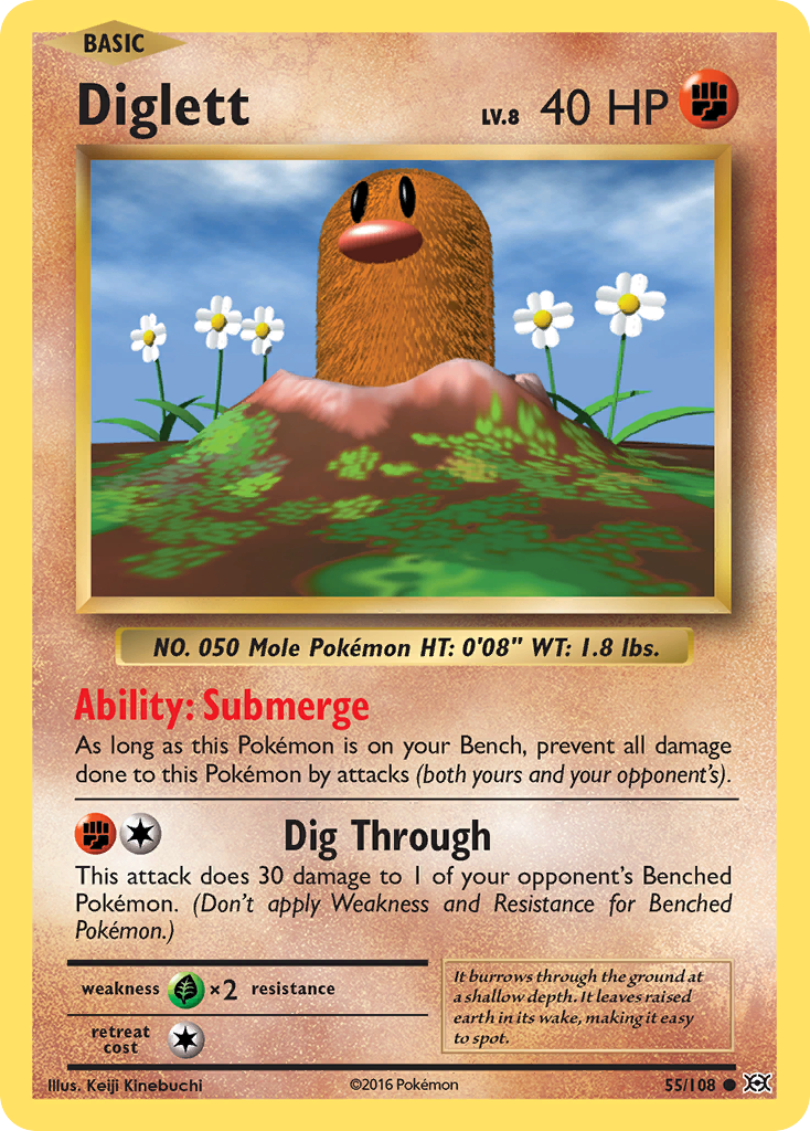 Diglett (55/108) [XY: Evolutions] | Shuffle n Cut Hobbies & Games