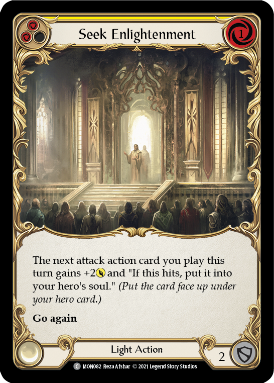 Seek Enlightenment (Yellow) [MON082] 1st Edition Normal | Shuffle n Cut Hobbies & Games