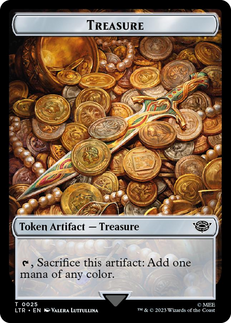 Treasure // Food (0022) Double-Sided Token (Surge Foil) [The Lord of the Rings: Tales of Middle-Earth Tokens] | Shuffle n Cut Hobbies & Games