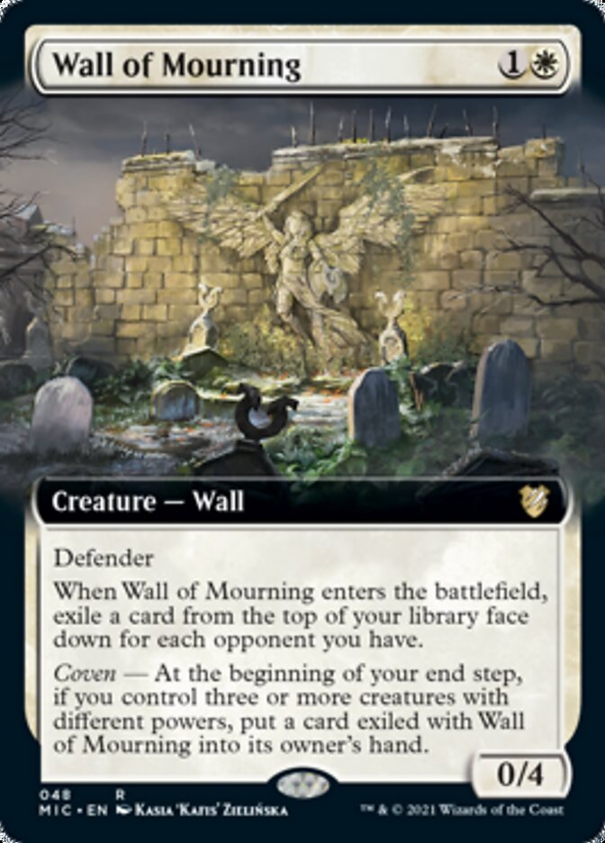 Wall of Mourning (Extended Art) [Innistrad: Midnight Hunt Commander] | Shuffle n Cut Hobbies & Games