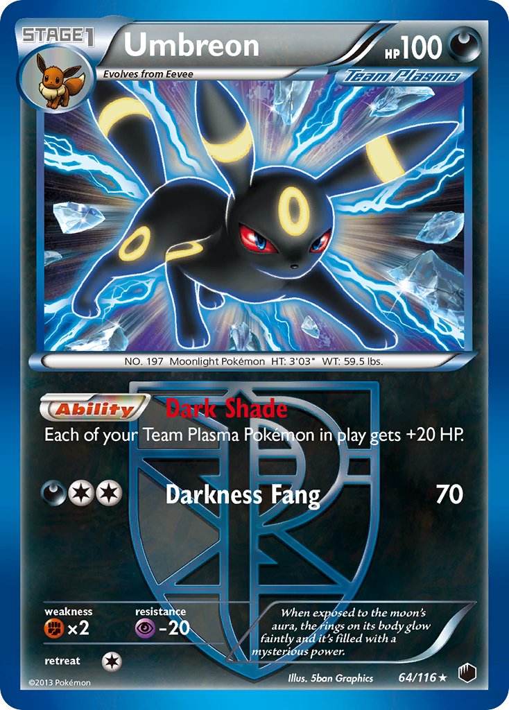 Umbreon (64/116) (Moltres Legendary Battle Deck) (Theme Deck Exclusive) [Black & White: Plasma Freeze] | Shuffle n Cut Hobbies & Games