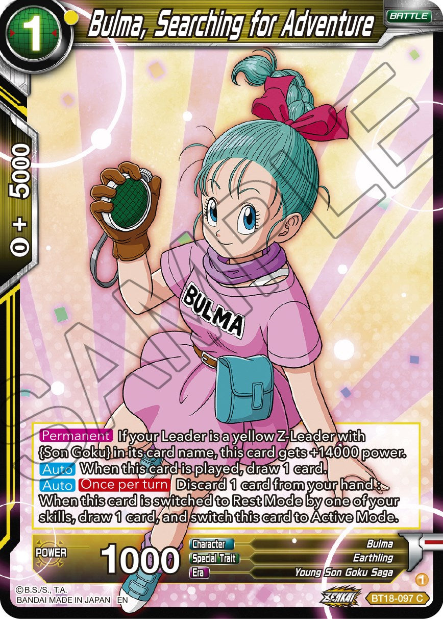 Bulma, Searching for Adventure (BT18-097) [Dawn of the Z-Legends] | Shuffle n Cut Hobbies & Games