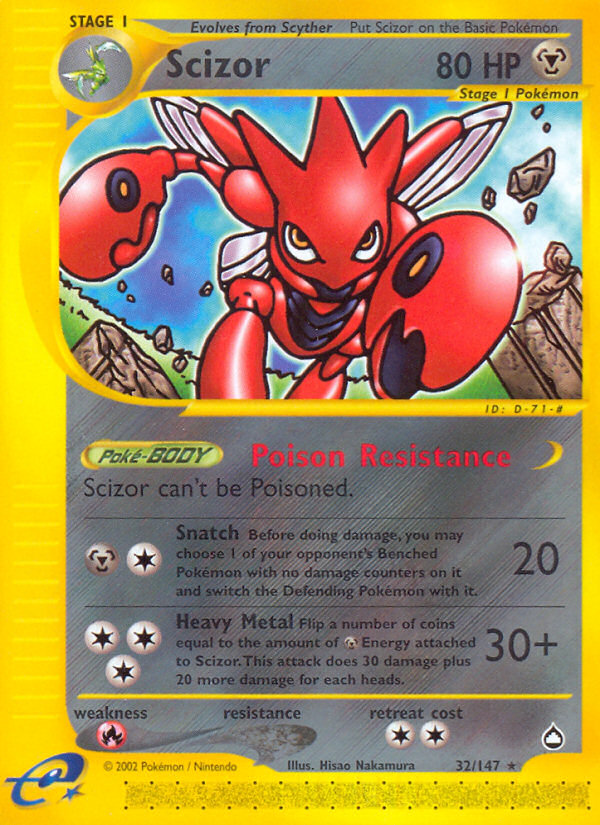 Scizor (32/147) [Aquapolis] | Shuffle n Cut Hobbies & Games