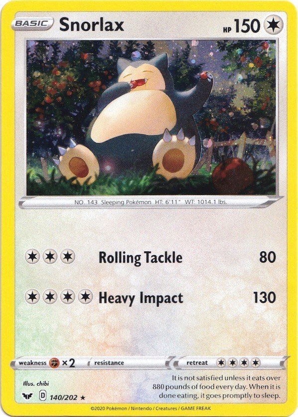 Snorlax (140/202) (Cosmos Holo) [Sword & Shield: Base Set] | Shuffle n Cut Hobbies & Games