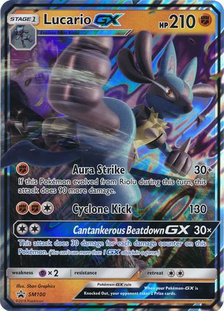 Lucario GX (SM100) (Jumbo Card) [Sun & Moon: Black Star Promos] | Shuffle n Cut Hobbies & Games