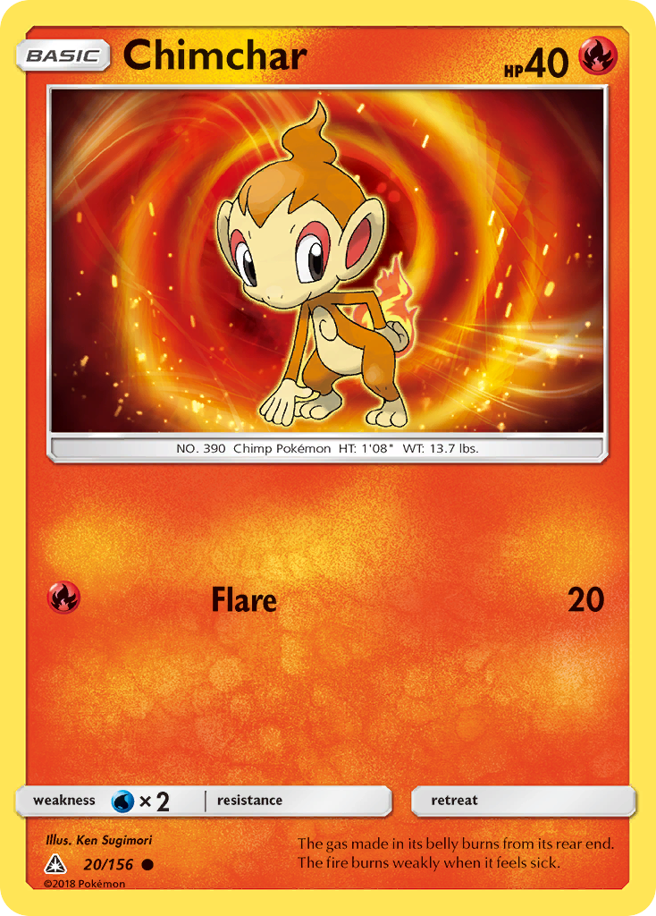 Chimchar (20/156) [Sun & Moon: Ultra Prism] | Shuffle n Cut Hobbies & Games