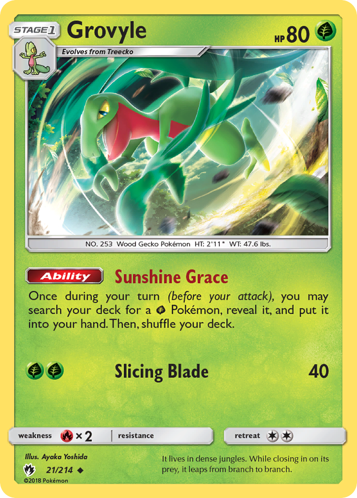 Grovyle (21/214) [Sun & Moon: Lost Thunder] | Shuffle n Cut Hobbies & Games