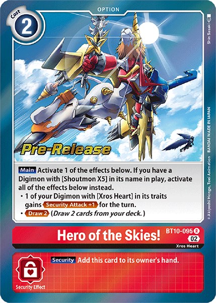 Hero of the Skies! [BT10-095] [Xros Encounter Pre-Release Cards] | Shuffle n Cut Hobbies & Games