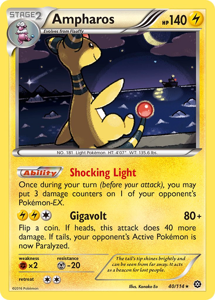 Ampharos (40/114) (Theme Deck Exclusive) [XY: Steam Siege] | Shuffle n Cut Hobbies & Games