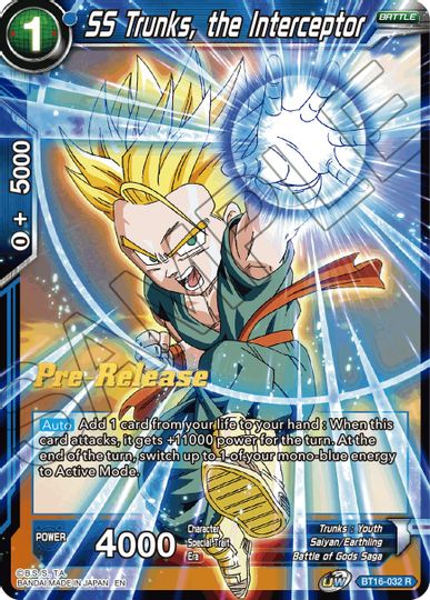 SS Trunks, the Interceptor (BT16-032) [Realm of the Gods Prerelease Promos] | Shuffle n Cut Hobbies & Games