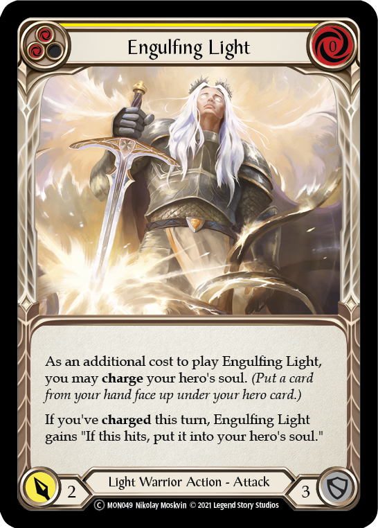 Engulfing Light (Yellow) (Rainbow Foil) [U-MON049-RF] Unlimited Edition Rainbow Foil | Shuffle n Cut Hobbies & Games