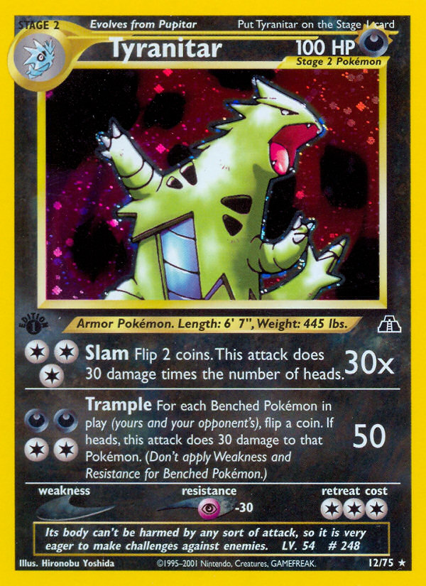 Tyranitar (12/75) [Neo Discovery 1st Edition] | Shuffle n Cut Hobbies & Games