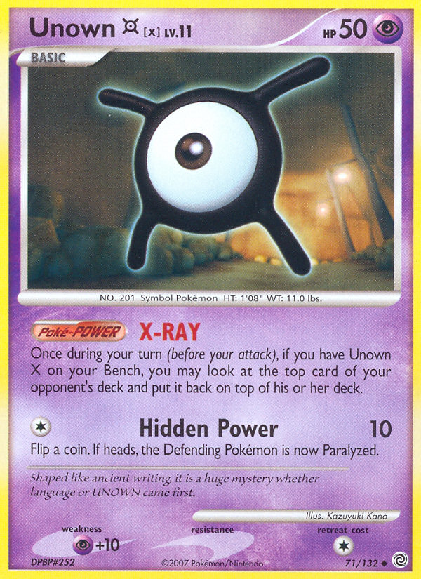 Unown X (71/132) [Diamond & Pearl: Secret Wonders] | Shuffle n Cut Hobbies & Games