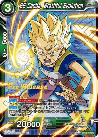 SS Cabba, Wrathful Evolution (BT16-059) [Realm of the Gods Prerelease Promos] | Shuffle n Cut Hobbies & Games