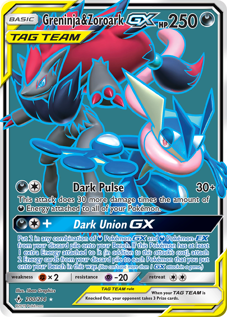 Greninja & Zoroark GX (200/214) [Sun & Moon: Unbroken Bonds] | Shuffle n Cut Hobbies & Games