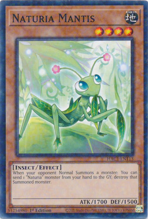 Naturia Mantis (Duel Terminal) [HAC1-EN113] Common | Shuffle n Cut Hobbies & Games