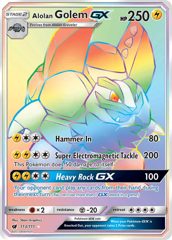 Alolan Golem GX (113/111) [Sun & Moon: Crimson Invasion] | Shuffle n Cut Hobbies & Games