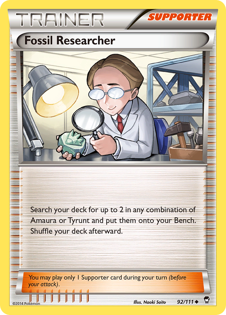 Fossil Researcher (92/111) [XY: Furious Fists] | Shuffle n Cut Hobbies & Games