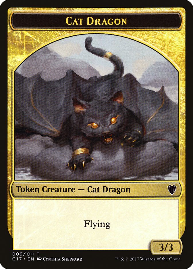 Cat Dragon // Dragon (007) Double-Sided Token [Commander 2017 Tokens] | Shuffle n Cut Hobbies & Games