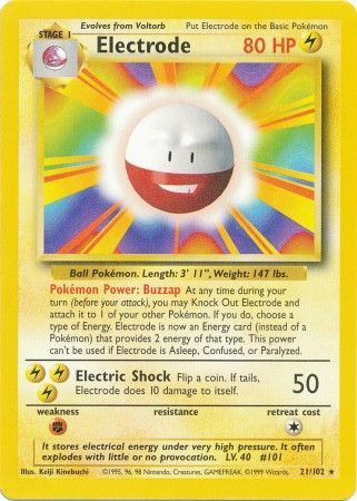 Electrode (21/102) [Base Set Unlimited] | Shuffle n Cut Hobbies & Games