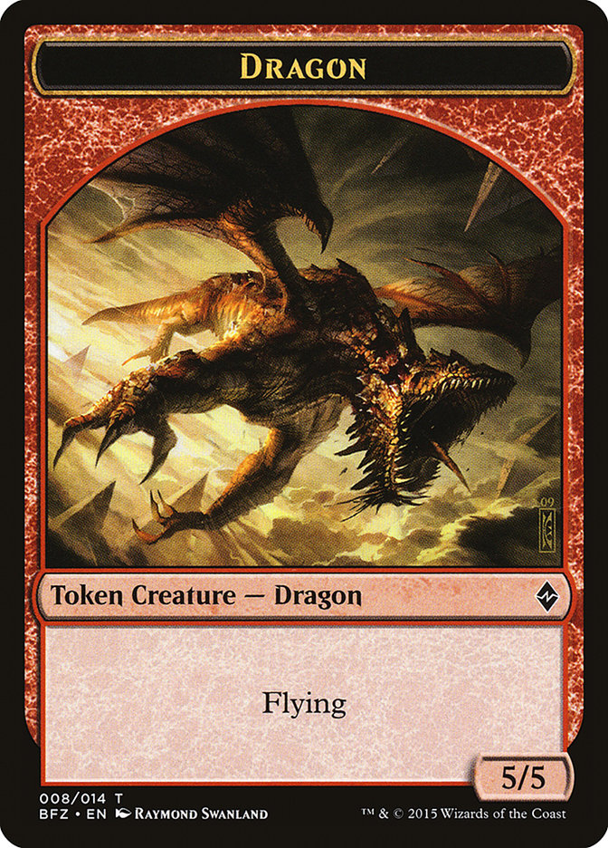 Dragon Token [Battle for Zendikar Tokens] | Shuffle n Cut Hobbies & Games