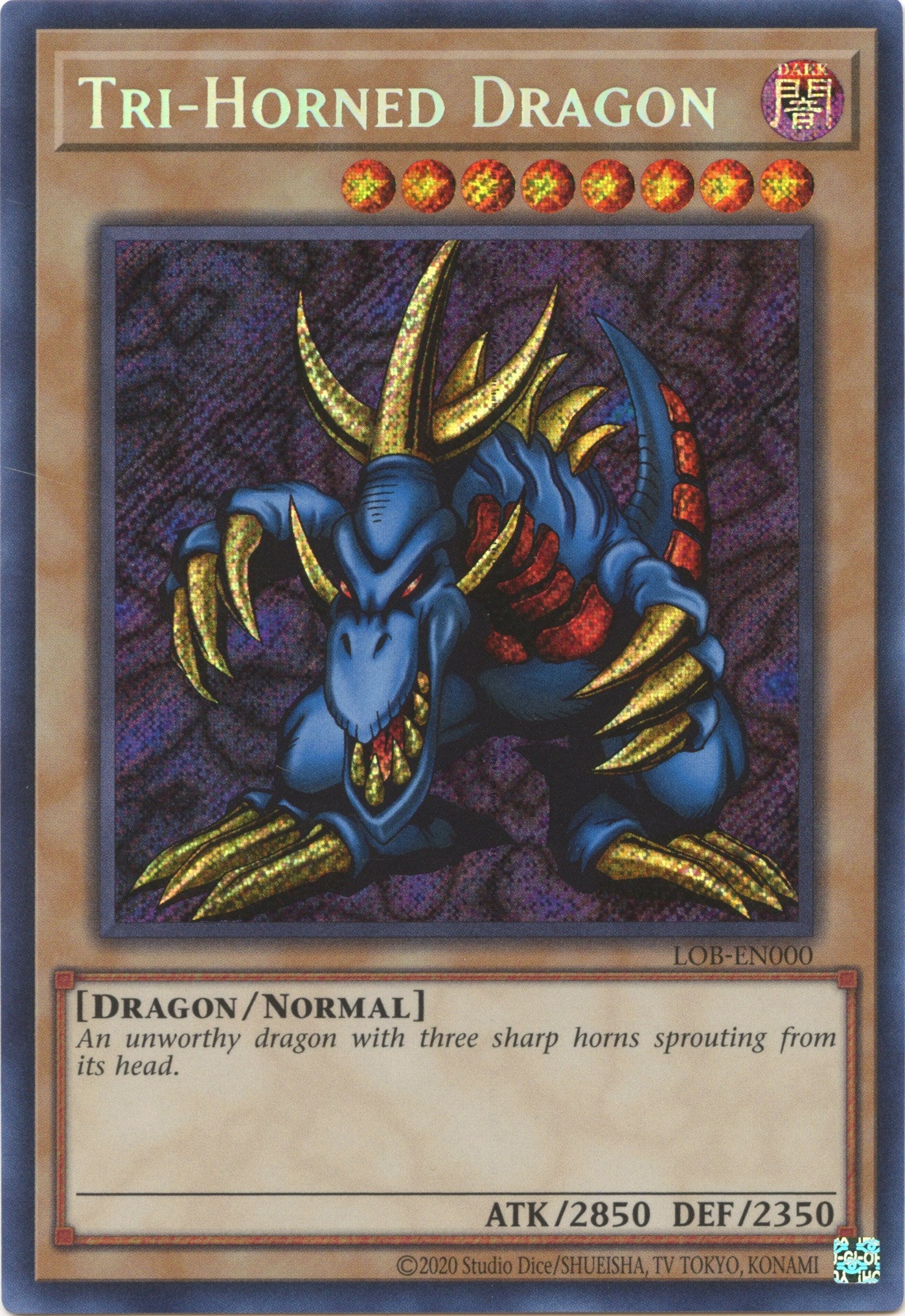 Tri-Horned Dragon (25th Anniversary) [LOB-EN000] Secret Rare | Shuffle n Cut Hobbies & Games