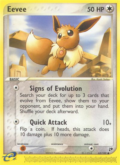 Eevee (63/100) [EX: Sandstorm] | Shuffle n Cut Hobbies & Games